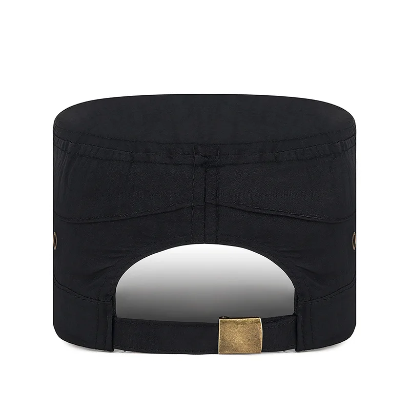 Trendige Flat-Top-Sonnenkappe, atmungsaktiv, schnell trocknend, Outdoor-Golfmütze mit Metallösen, leichte, verstellbare Baseballkappe – Detail 7