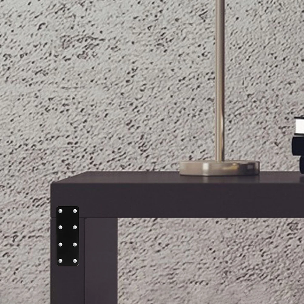 

12pcs Thickened Flat Angle Brackets Black Metal Plates Square Iron Furniture Connector Wooden Mounting Hardware