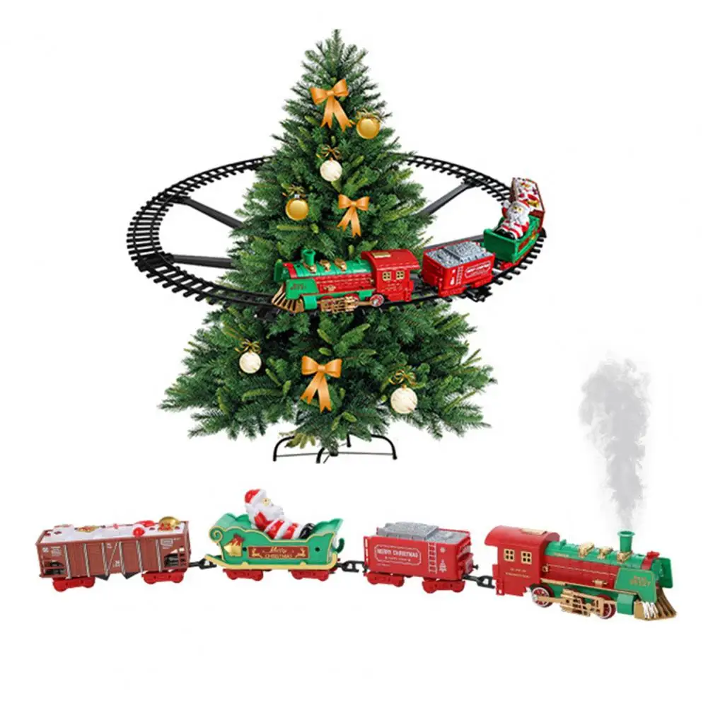 Decorative Tree Train for Christmas Electric Christmas Train Set for Kids Holiday Toy Train with Hanging Railroad for Children