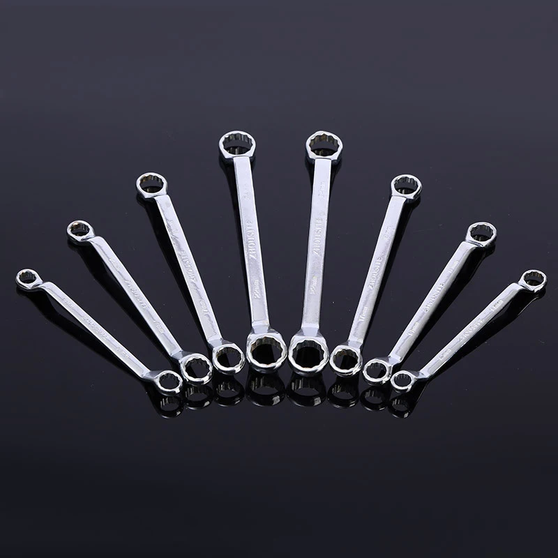 Extended Two-in-One Design Mirror Polished Chrome Internal Hex For Auto Repair Double-Head Plum Wrench Set