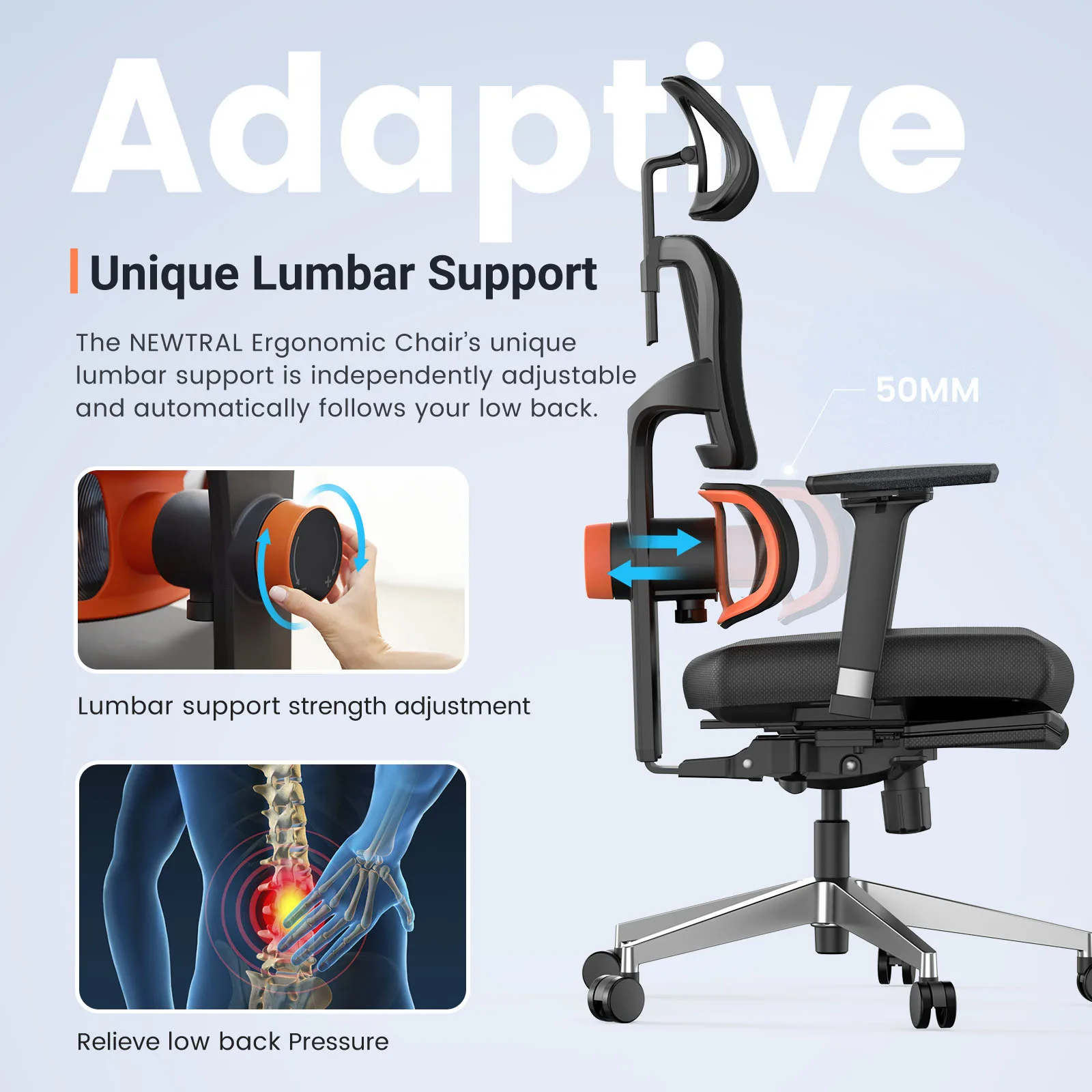 Silla de soporte lumbar ergonómica, con pedal silla de oficina, sillas de conferencia, gran oferta