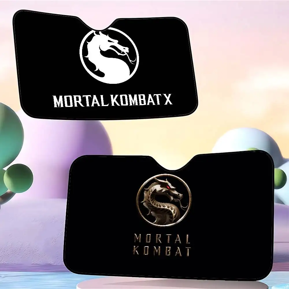 M-Mortal K-KombatS شعار الزجاج الأمامي مظلة السيارات مضحك الحيوان الزجاج الأمامي الشمس الظل نافذة السيارات للطي أشعة الشمس قناع حامي