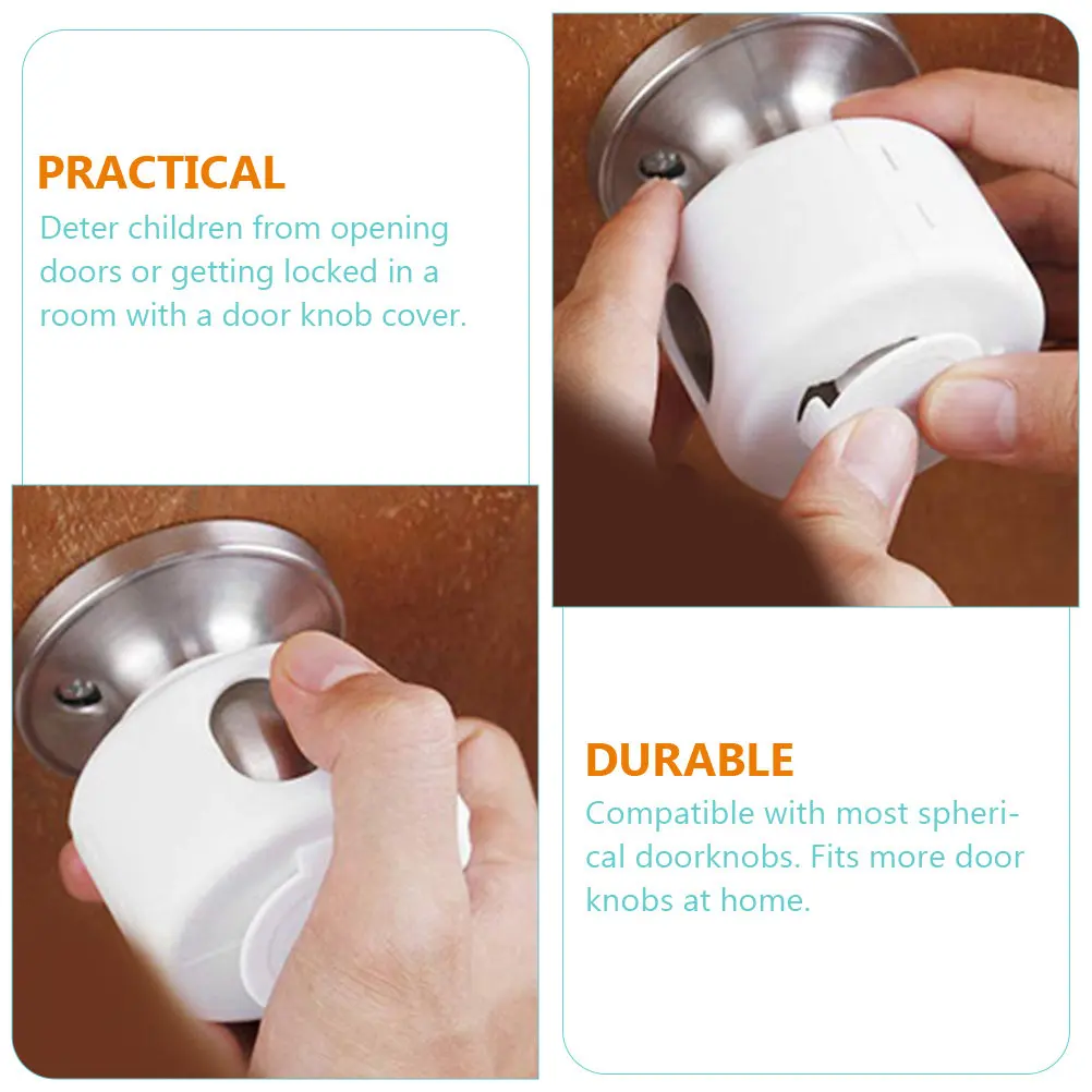 

Комплект из 4 защитных накладок на дверные ручки - безопасные детские защитные накладки для сферических дверных ручек, удобный дизайн для легкого захвата