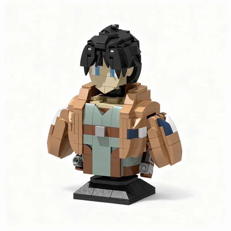 415pcs MOC Eren Yeager Head Stand Model Toys Building Blocks Architecture Christmas Gift Kids Birthday Brick Creative Education