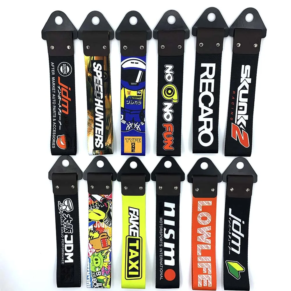 JDM Racing Sports Car Tow Strap Universal Car Tow hook Race Towing Bars Nylon Rope Trunk Car Trailer Ropes Hook for Initial D