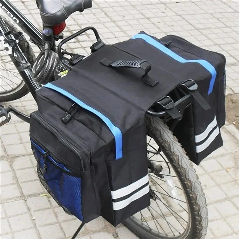 

MTB Bicycle Double Side Carrier Bag Rear Rack Bike 2 In 1 Trunk Bag Luggage Back Seat Double Side Carrier Bike Bag