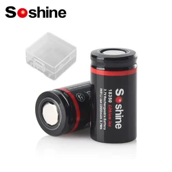 Soshine 18350 1000mAh batteria agli ioni di litio 3.7V 1000mAh batteria ricaricabile batterie al litio per fotocamera torce a LED campanelli