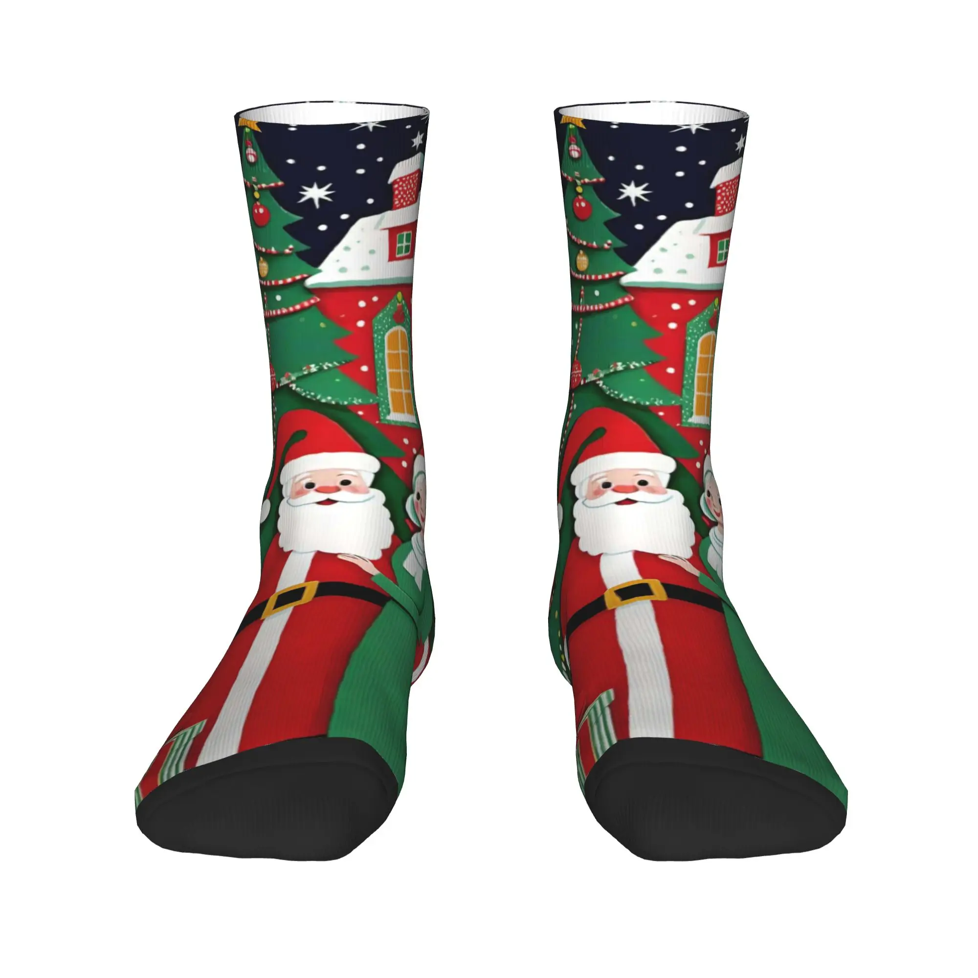 クリスマスサンタクロース靴下ノンスキッドストッキング女性男性ソフト通気性登山靴下秋モダンなパターン靴下