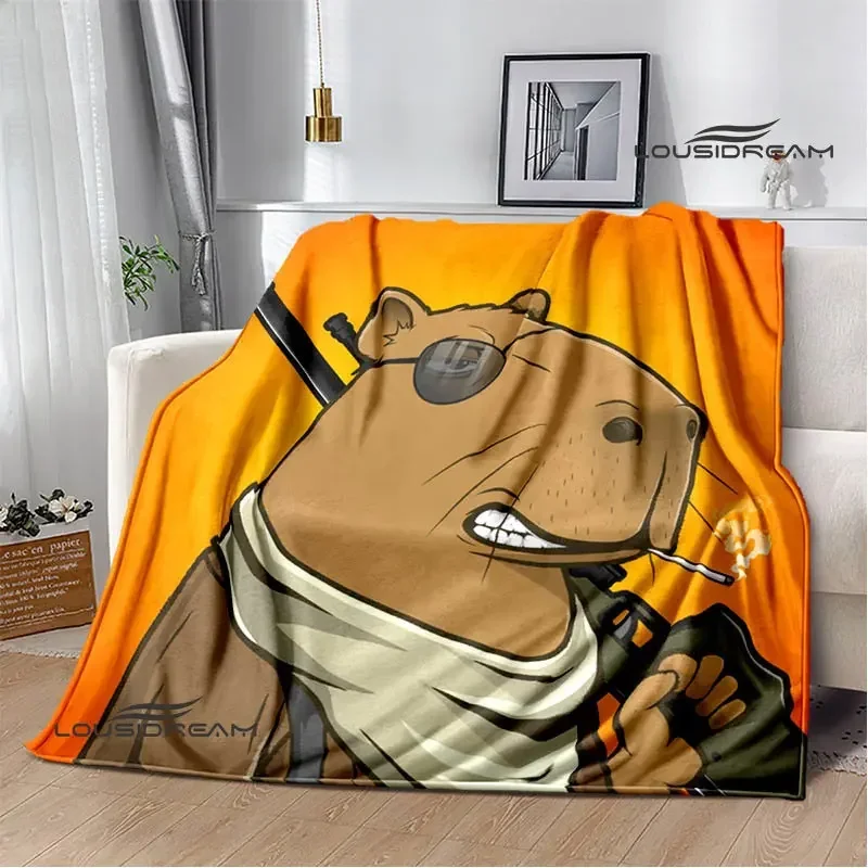 The Capybara Club Anime Blanket Sofa Blankets and Throws Human Made Bed Linens Home Throw School Knee Halloween Custom Character