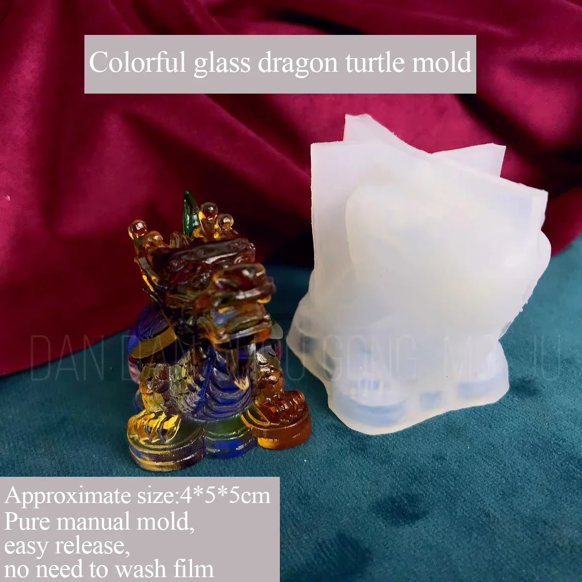 3D silicone mold for scented plaster, three-dimensional grinding tool, cute dragon turtle, thin, handmade, exclusive