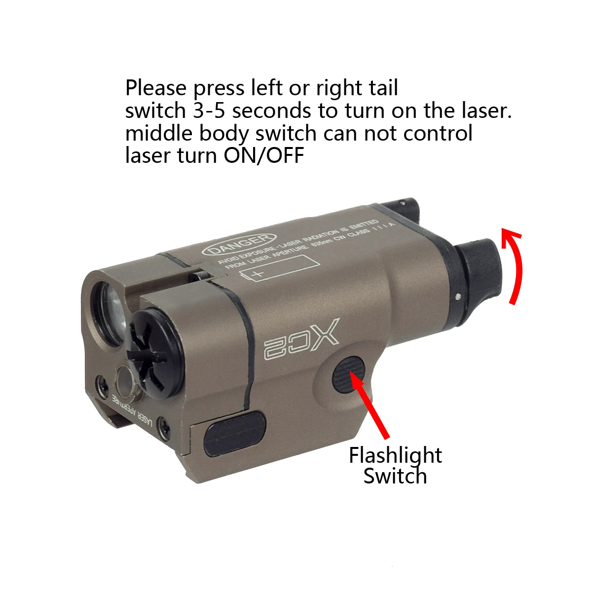 ELEMENT GEAR Flashlight with Red Dot Laser Metal Tactical SF XC1 XC2 Recon Small for GLOCK 20mm Rail