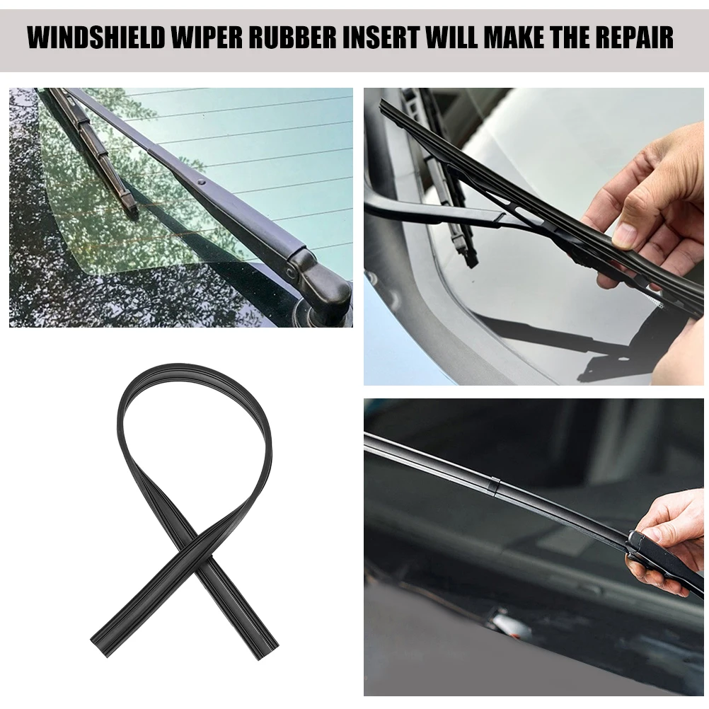 

8 Pcs Wiper Strip Wipers Windshield Rubber Strips Plug-in Inserts Windscreen Refill Refills Car