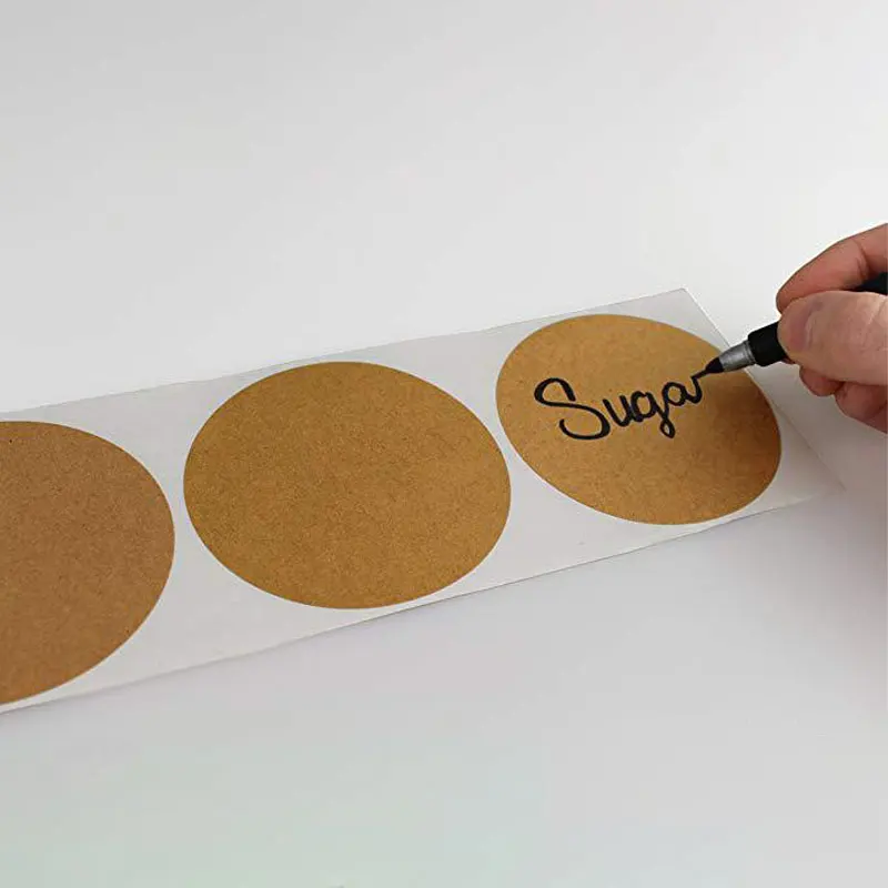 1PC/500 stickers custom labels stickers kraft paper round stickers labelling paper items classification name stickers