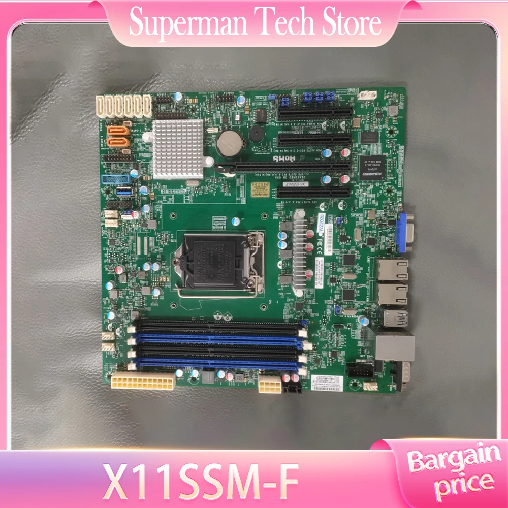 

For Supermicro Server Motherboard E3-1200 v6/v5 7th/6th Gen. Core i3 Series 8 SATA3 (6Gbps) IPMI 2.0 LGA1151 X11SSM-F