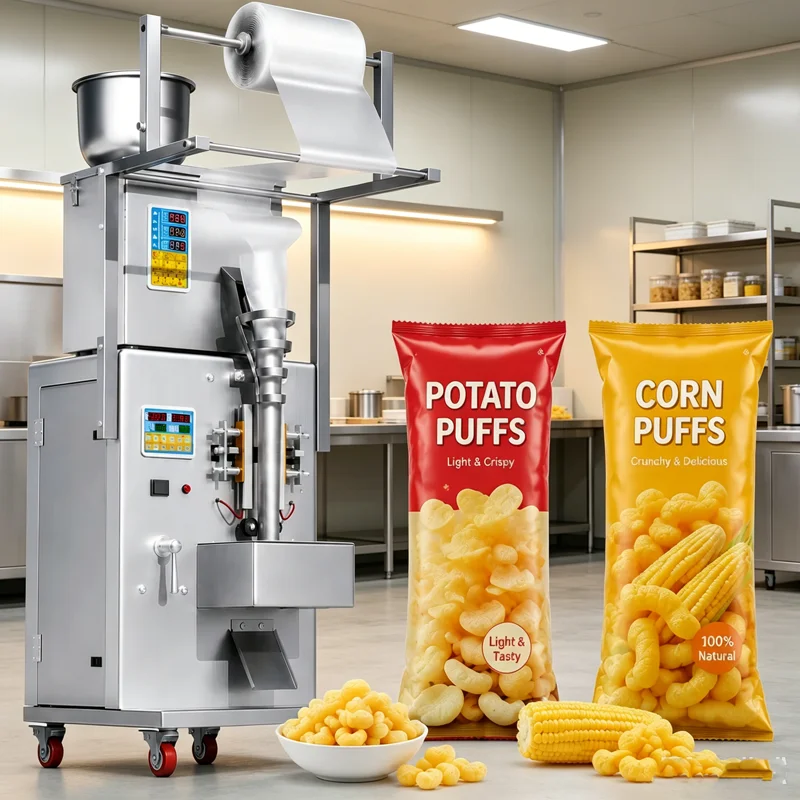 Fully Automatic Vertical Small Potato Plantain Banana Chips Filling Packing Packaging Machine Modified Atmosphere One Head OME
