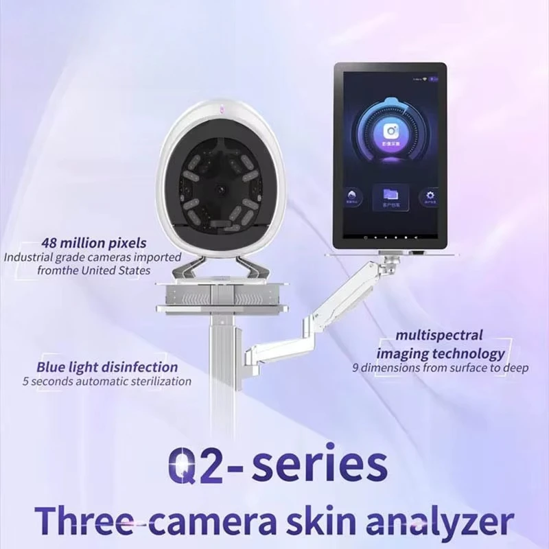 Newest 3D AI Facial Skin Analyzer 3 Professional Cameras Intelligent Face Skin Diagnostic Machine With Mini Moisture Detection