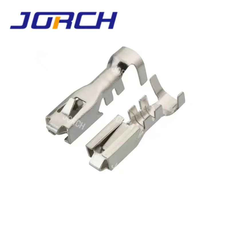 4.8mm DJ621B-4.8 Female Crimp Brass Wire Terminal Tin Copper Car Speaker Electrical