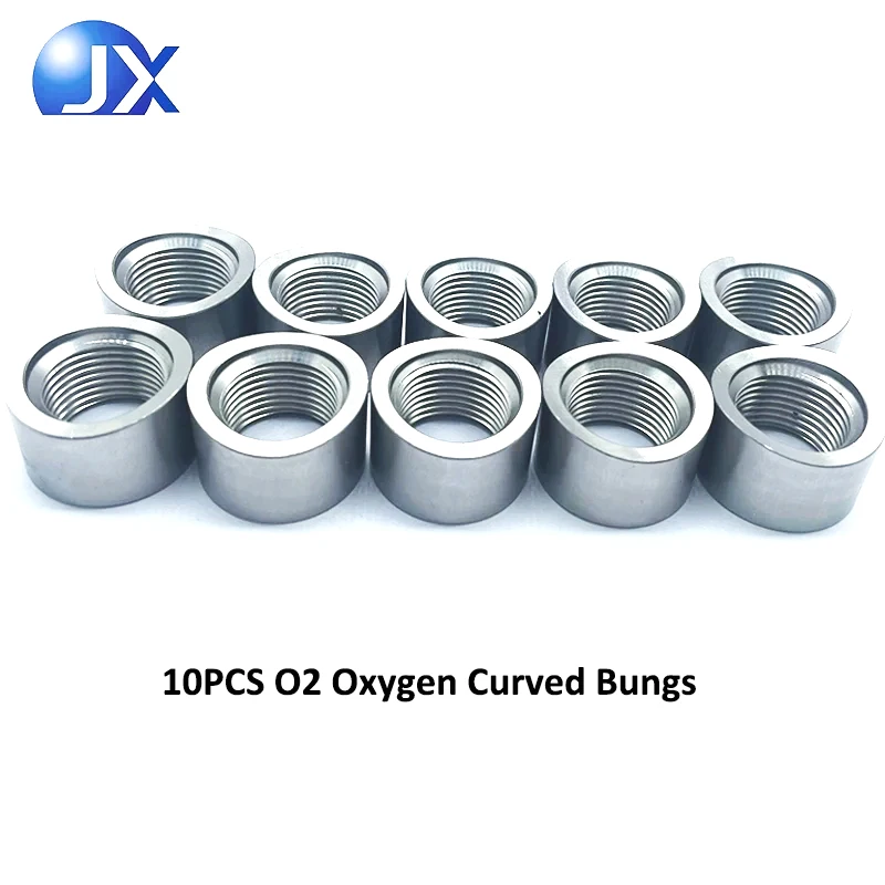 

10 шт. изогнутых сопел для датчика кислорода (O2) из нержавеющей стали 304, M18x1.5, под сварку, автоаксессуары