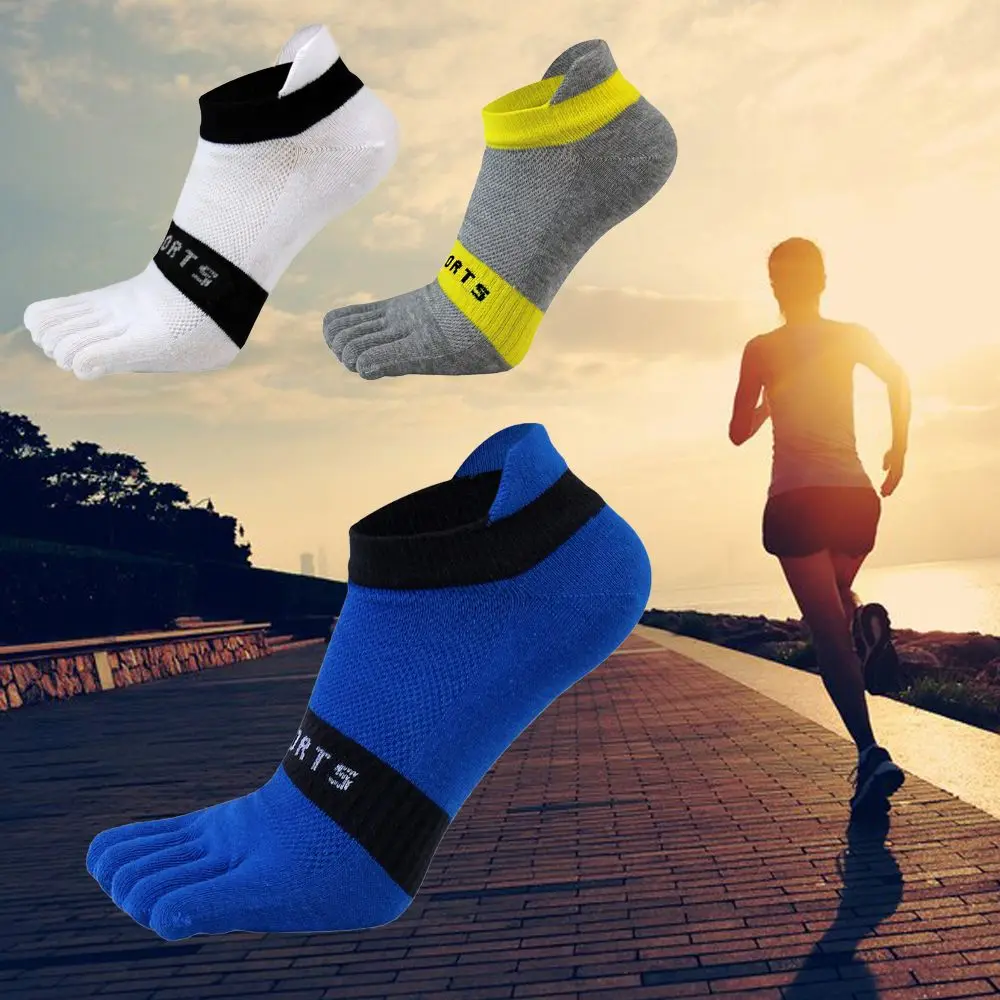 Summer Men Socks Colorful Pure Cotton Five-finger Spring Male Short Socks Breathable Comfortable Sports Socks with Toes for Men