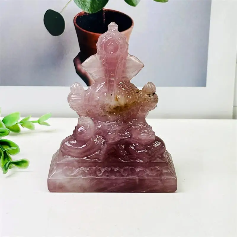 

Natural Fluorite Ganesha Carving Healing Polished Mineral Ornaments Gemstone Collection Home Decoration 1pcs