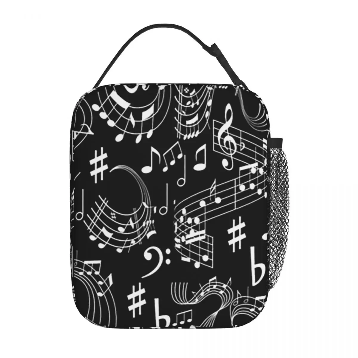Music, Musical Notes Insulated Lunch Bag for Women Kids Portable Food Boxes Thermal Lunch Box Tote