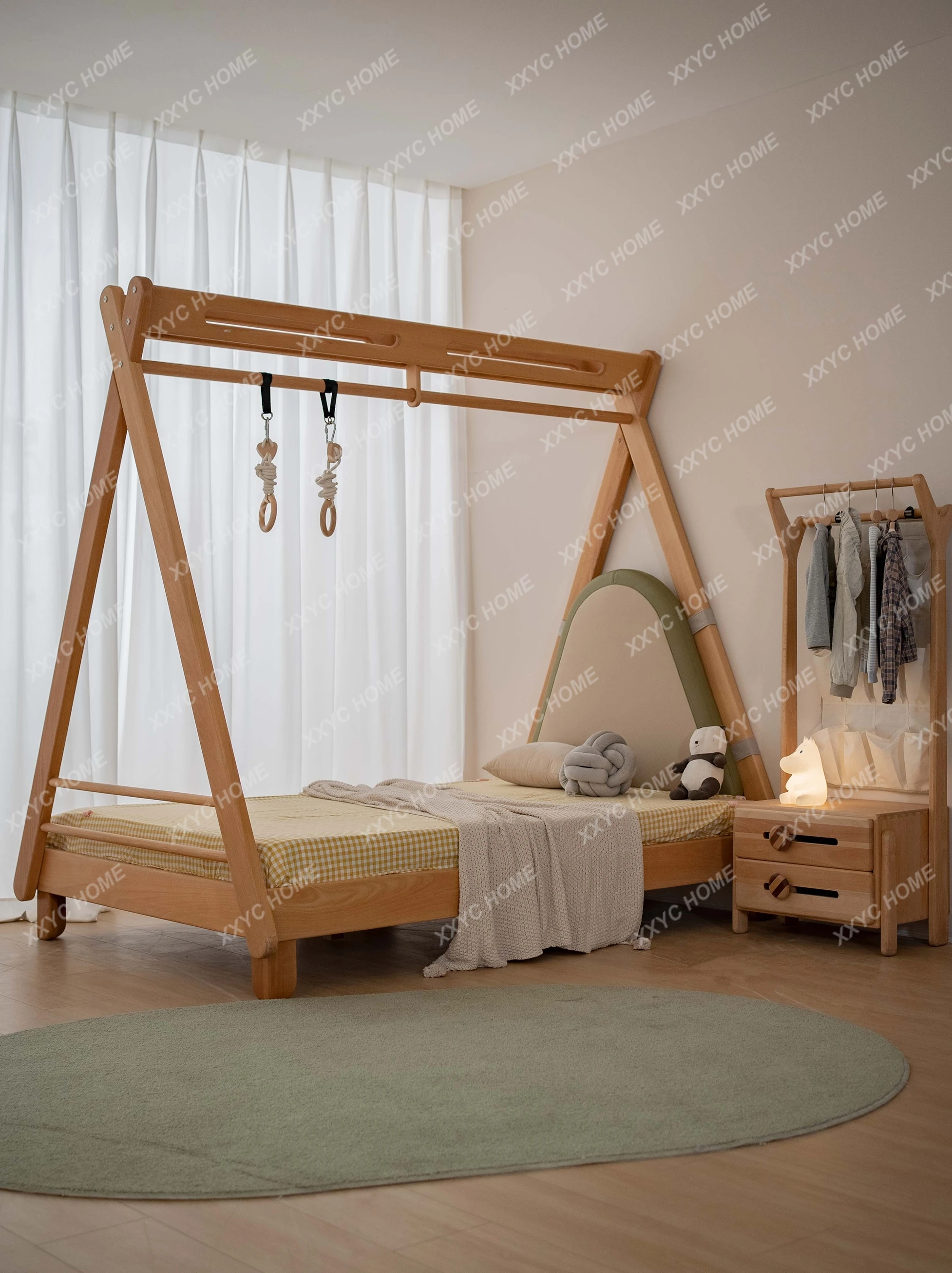 Tree House Children's Bed Tent Play Bed Solid Wood Multifunctional Swing Ice-Lolly B & B Children's Room