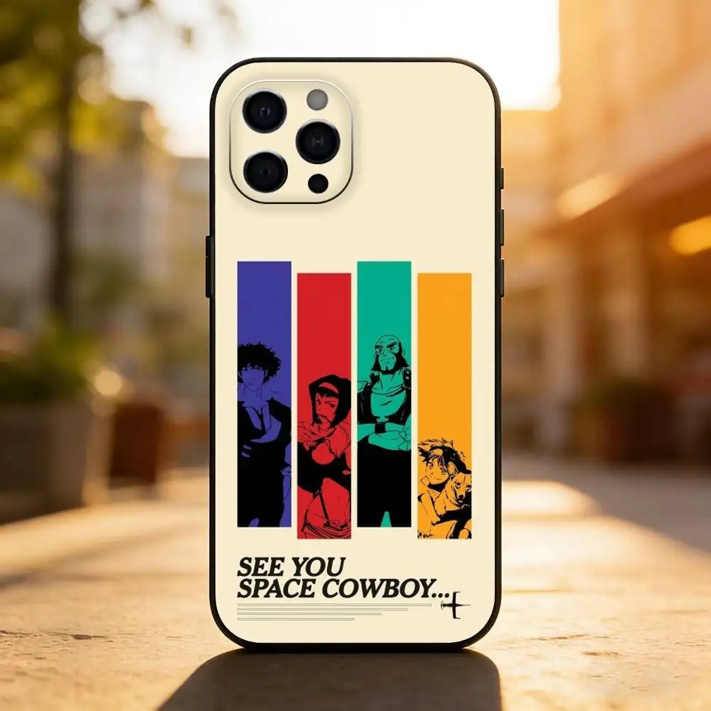 La custodia per telefono Showa Anime Cowboy Bebop per iPhone 17,16,15,14,13,12,11 Plus,Pro,Max,XS Cover morbida in silicone nero