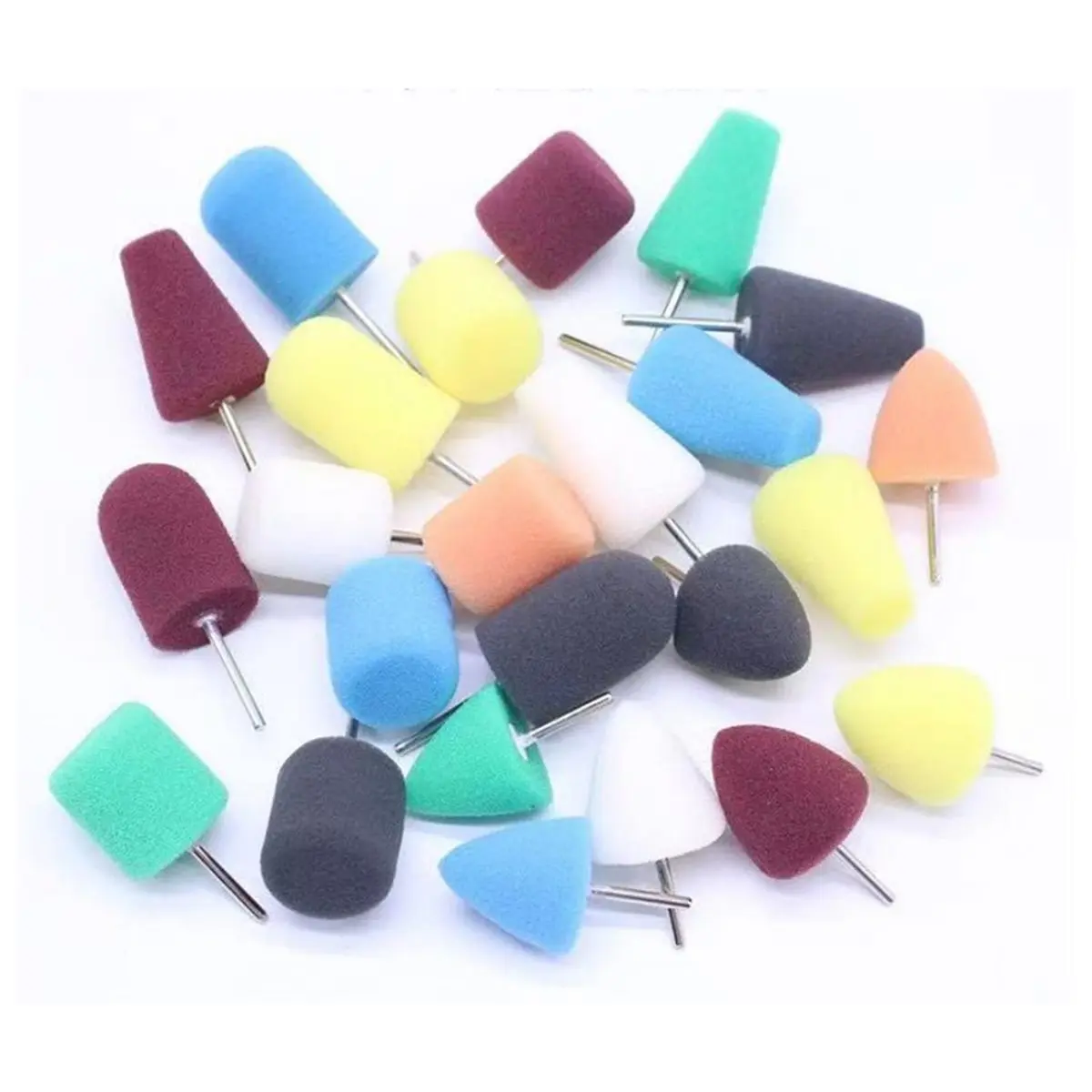 Car Detail Polishing Sponge Kit, Multi-Shape for Dead-Angle Paint Finishing, Compatible for Auto Grille & Logo Polishing
