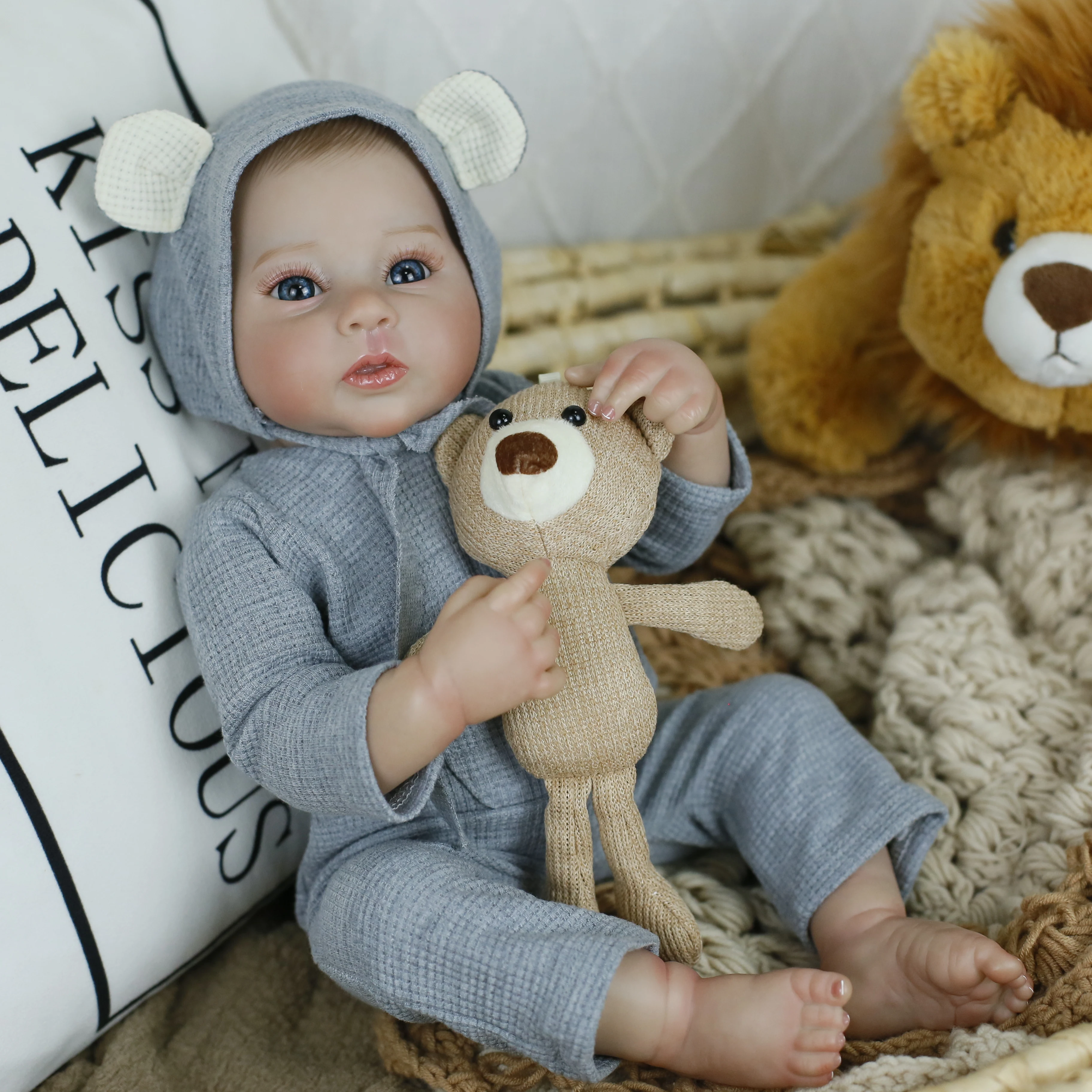 18インチ 45cm 3Dペイント リボーンドール シリコンビニール製 リアルなベビードール 手作り リボーンドール アクセサリー付き ギフトセット