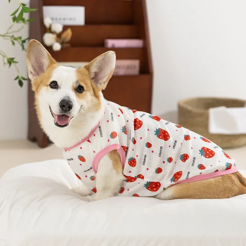 

Full Print Fruit Dog Clothes Summer Corgi Vest Dachshund Breathable Two Legged Clothes Cute Pet Supplies