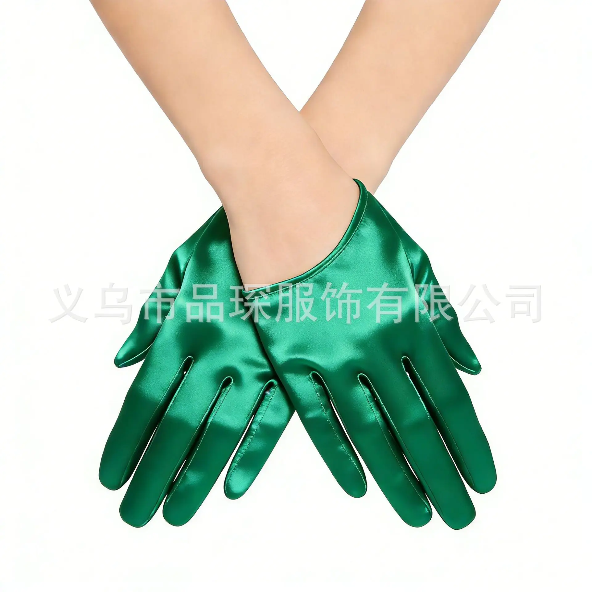 Gloves Ladies Satin Half Finger Short Black Rolled Edge Halloween Bridal Prom Party Banquet Elegant Soft Comfortable Lightweight