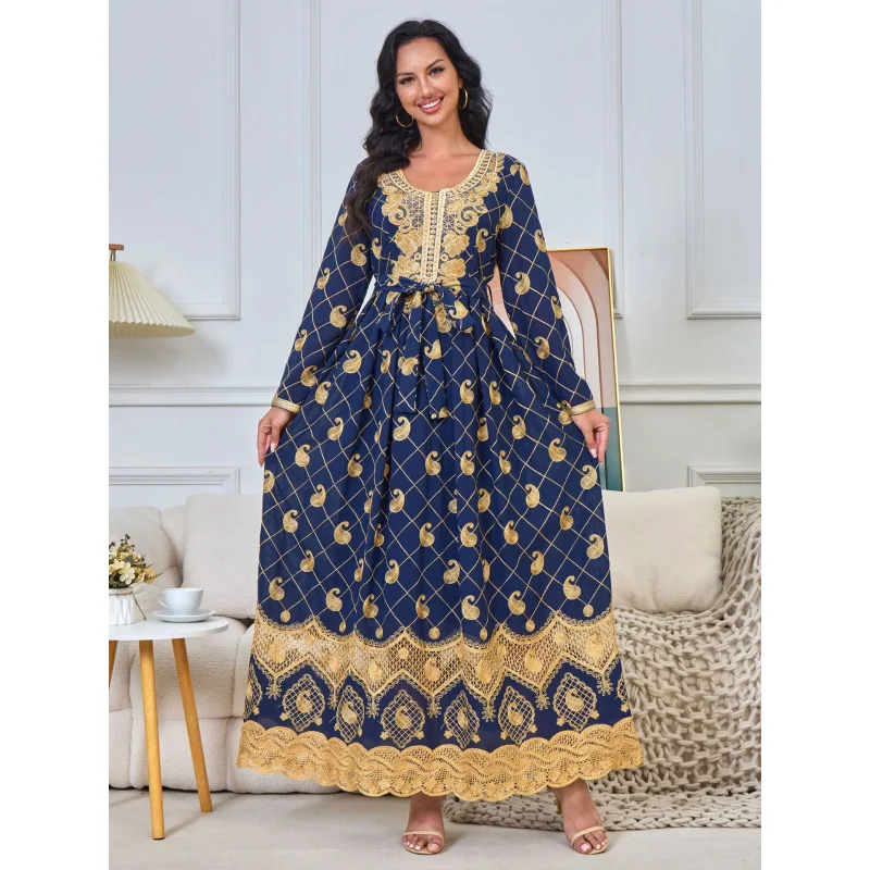 

180 Eid al-Adha Dubai abaya embroidered appliqué evening dress party gown