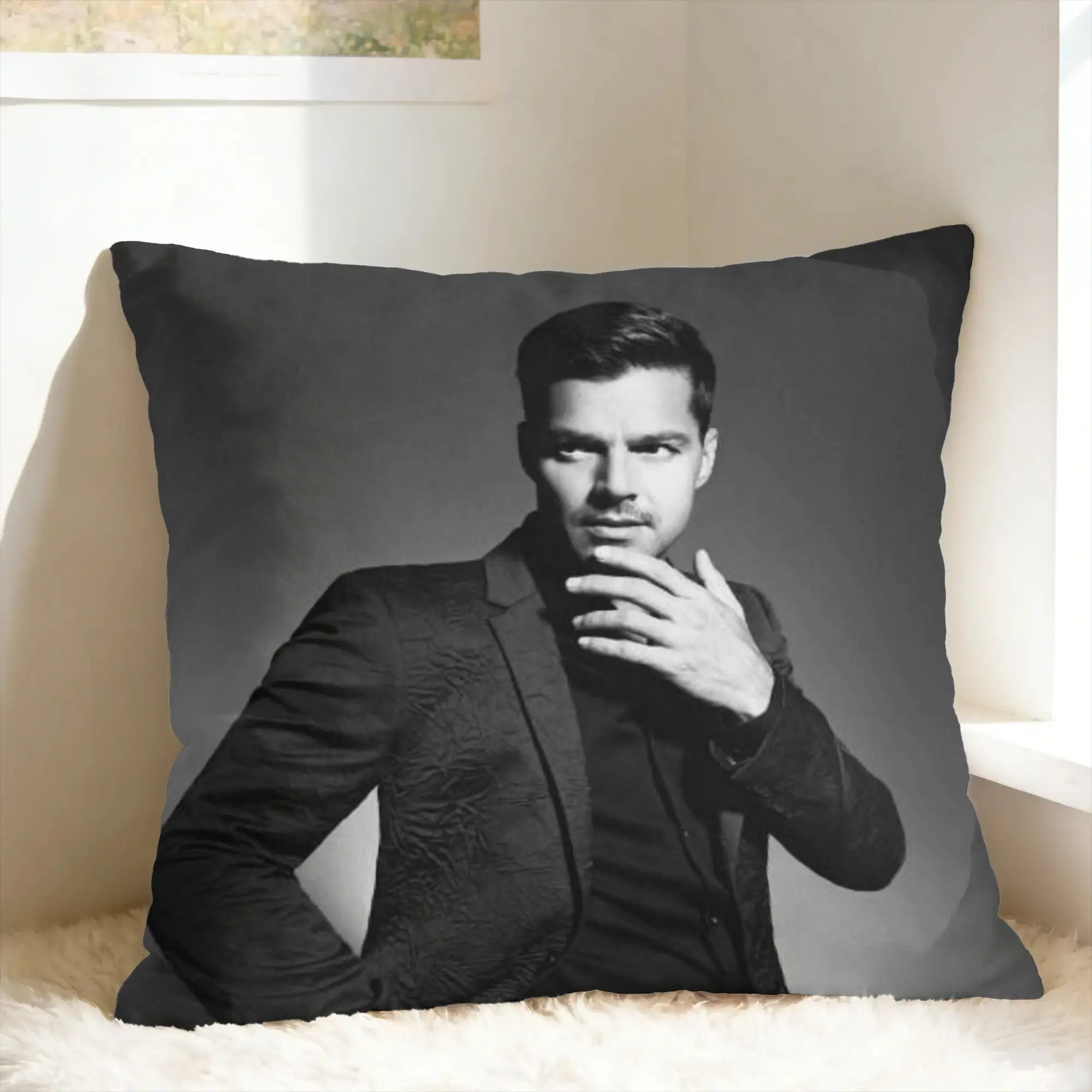 Funda de almohada con diseño de R-Ricky Martin, funda de almohada gráfica, funda de cojín divertida para sofá, coche, decoración del hogar