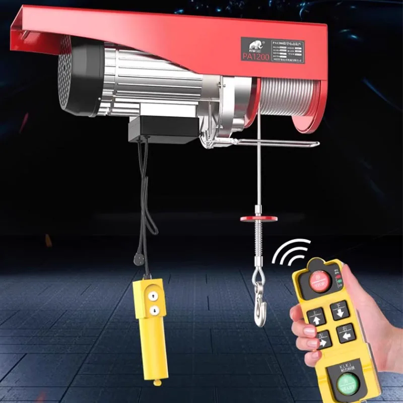 Micro Electric Hoist 220V Crane Household Small Lift Hoist 200kg Winch Decoration Crane