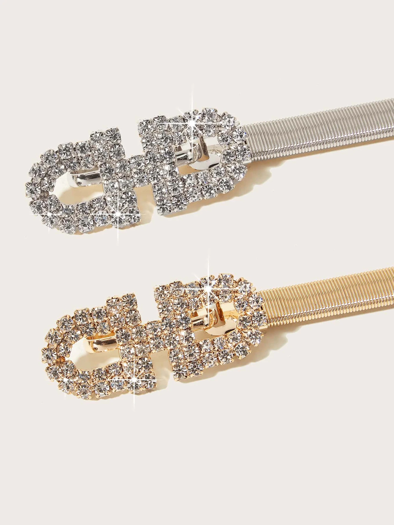Hershine Women's Sparkling Rhinestone Buckle Decorated Metal Spring Belt, an Elegant and Sexy Dress Accessory, Spring, Summer