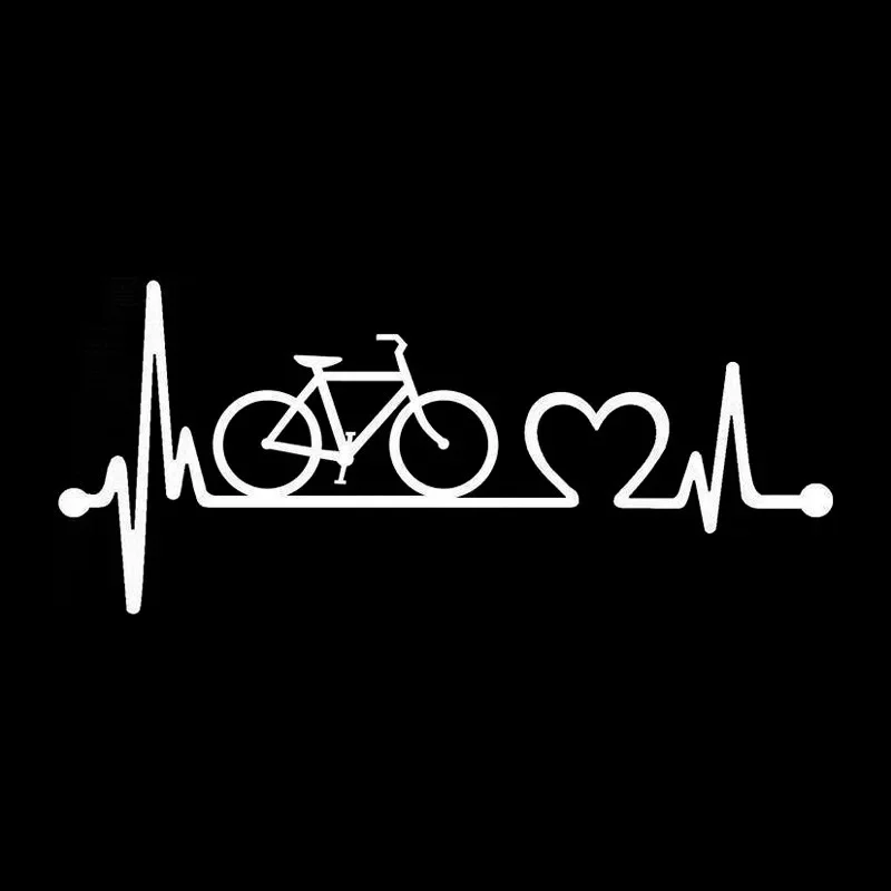 Car Sticker 3D  Bicycle Heartbeat Lifeline Cycling Sticker on Car Funny Stickers and Decals Vinyl Car Styling,19cm*10cm