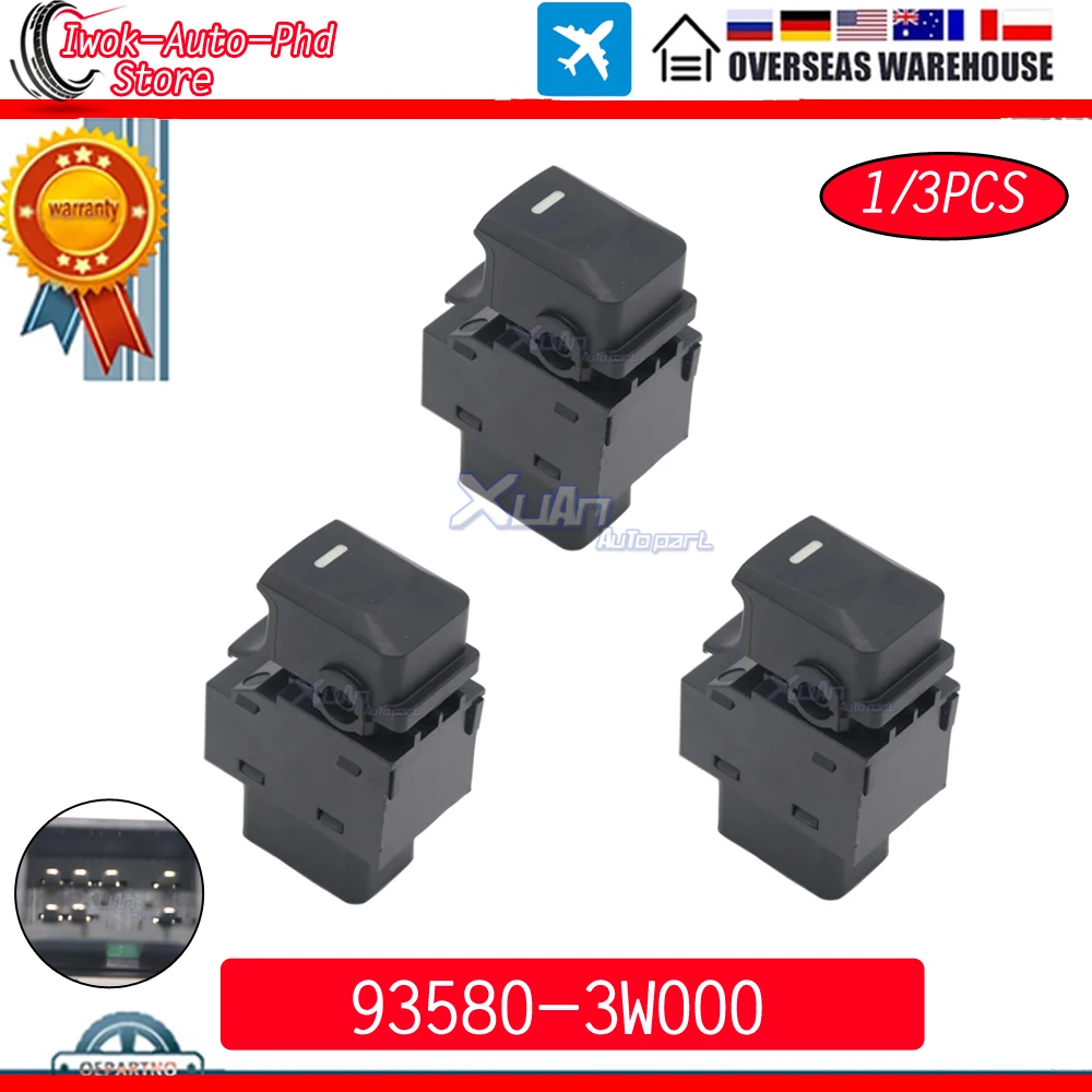 New Car 93575-1H000 Passenger Window Switch Single Button For Kia Sportage 2011-2016 For Hyundai Ix35 2010-2017 93580-3W000