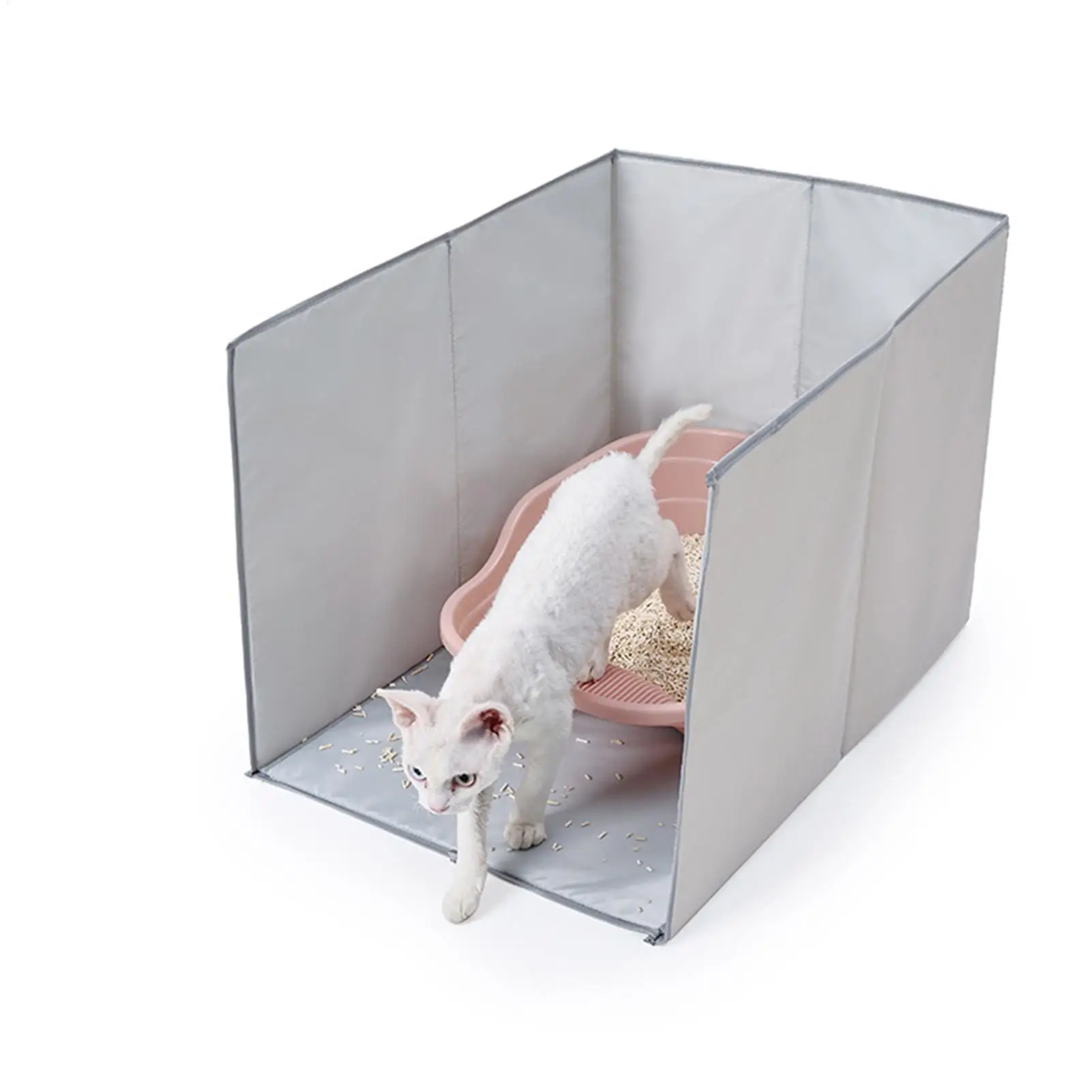 Litter Box Shield Open Top High Side Pee Splash-Proof Enclosure Dustproof Shield Pet Supplies for Hygiene Messes Prevention