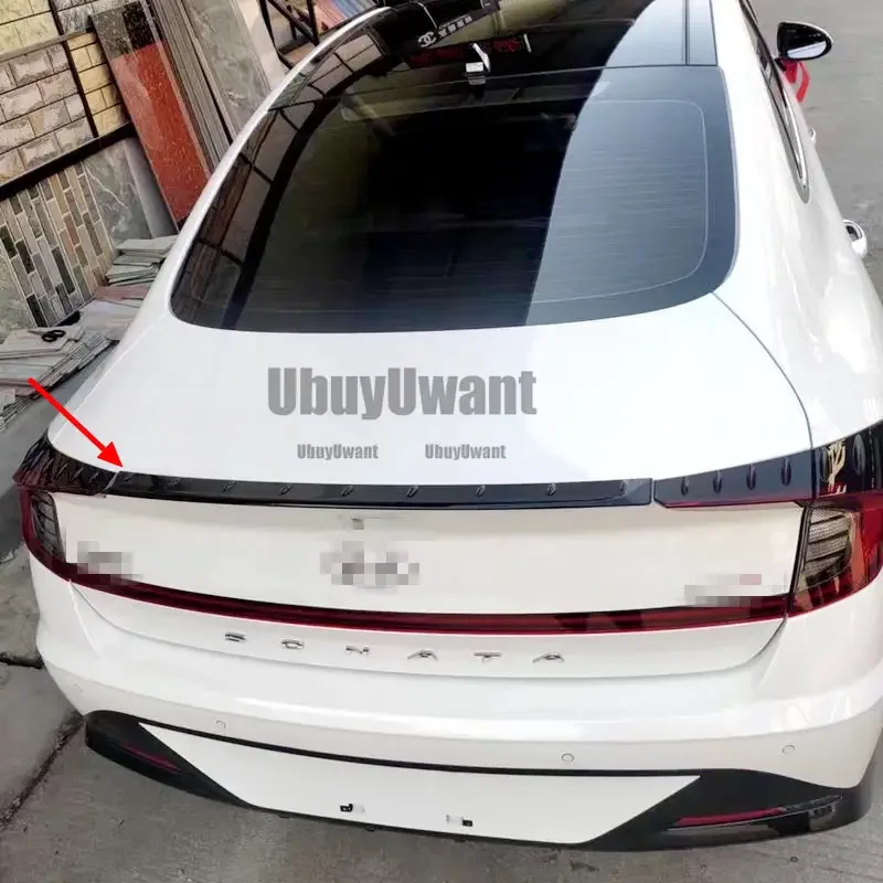 For Auto Spoiler Accessories Hyundai NEW Sonata DN8 2019 2020 2021 ABS Material Car Trunk Rear Lip WING Tail FIN Refit Sonata 10