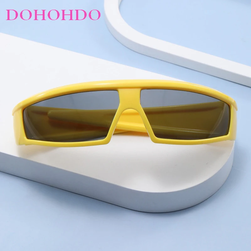 New Wrap Around Punk Y2K Sunglasses Women Fashion Futuristic Sun Glasses Vintage Rectangle Men Big Frame Outdoor Goggle Shades - Image 4