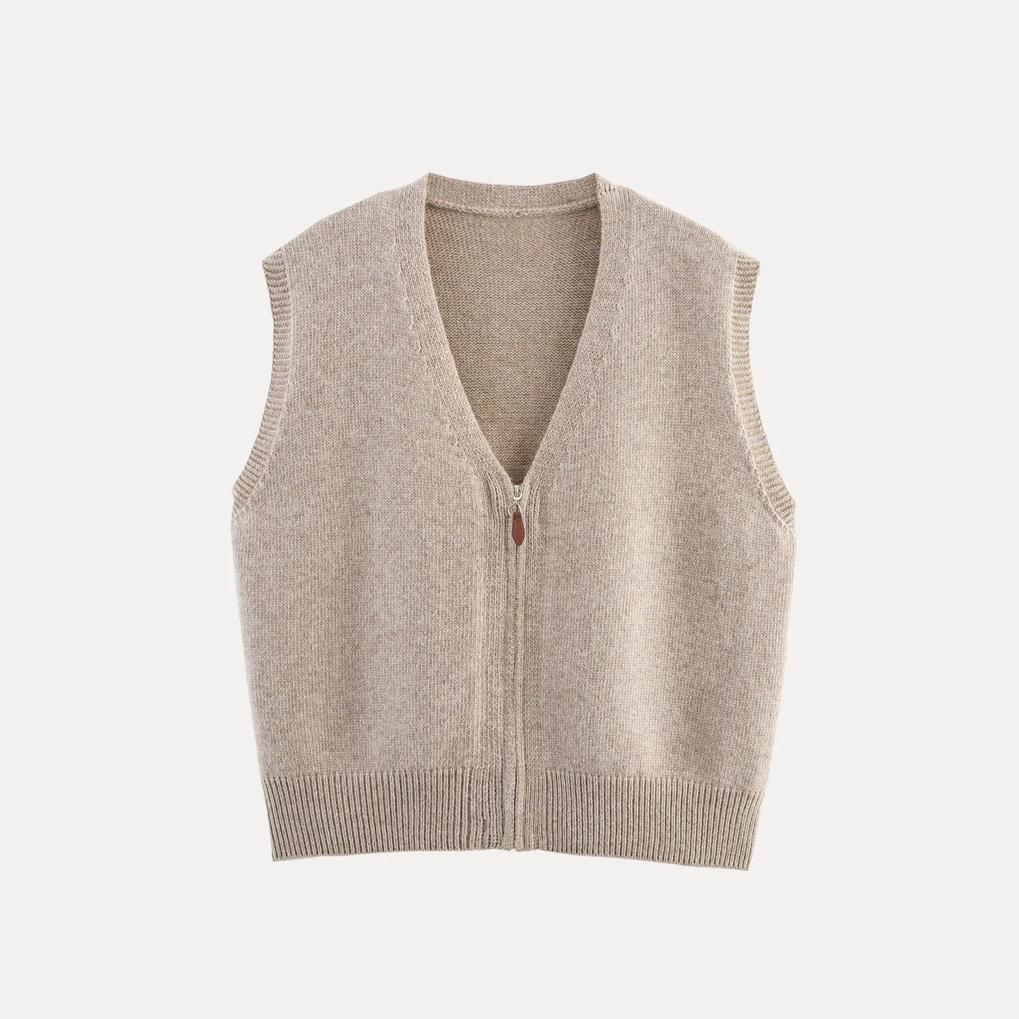 سترة نسائية عصرية بياقة على شكل V وسحاب أمامي، تصميم جديد لخريف هذا العام من Z، نمط عملي، مصنوعة من مواد أخرى 00% #2