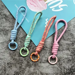Key Chain Accessories Small Fresh Keychain Candy Color Keyring Lanyard Anti-lost Car Keychain Short Key Holder Bag Decoration