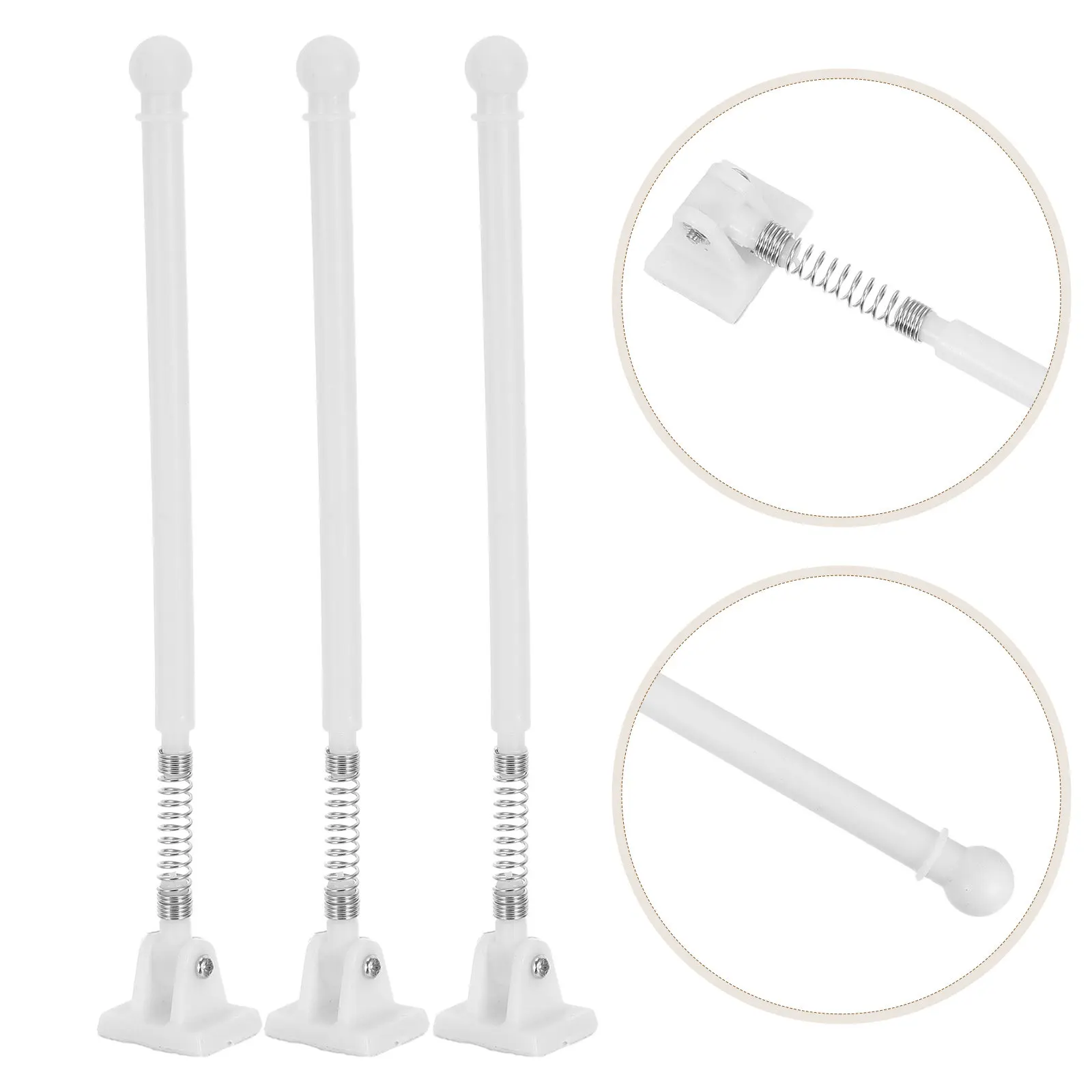 6Pcs Plastic Car Flag Pole Holder Set - Self Adhesive Window Mounted Flag Rod for Suv Pickup Rv Truck Dashboard Side Display
