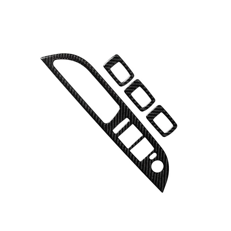 4Pcs/Set Car Sticker Fit for BMW 5 Series E60 2004-2010 Window Lift Trim Switch Sticker Carbon Fiber Decals Trim Auto Sticker