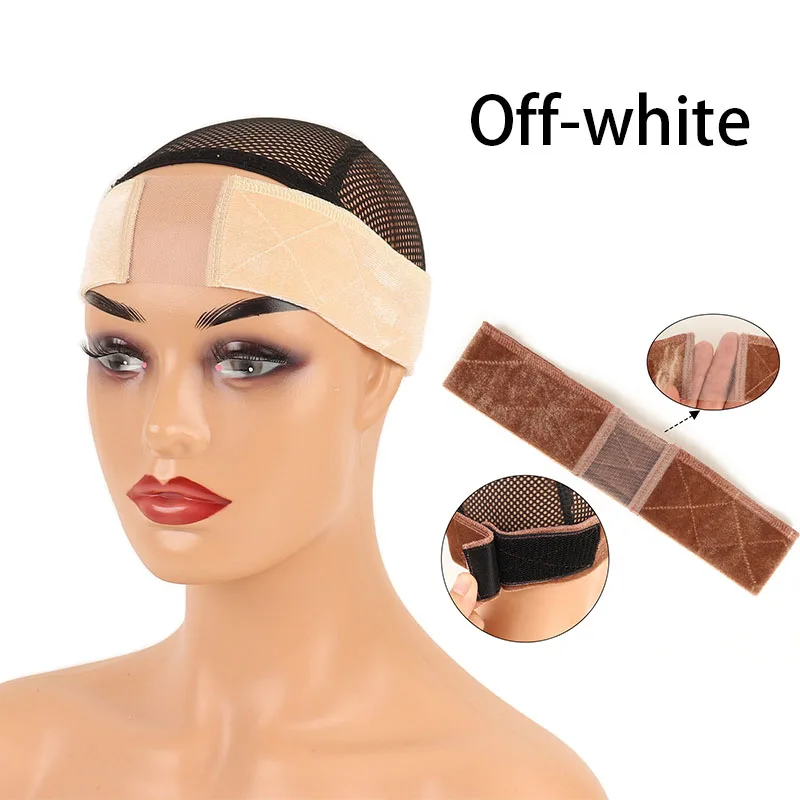 Kanten pruikgreepband voor dames, pruikgrijper met ooruitsparingen Natuurlijke kanten rand, 1 stuks antislip verstelbare pruikhoofdband