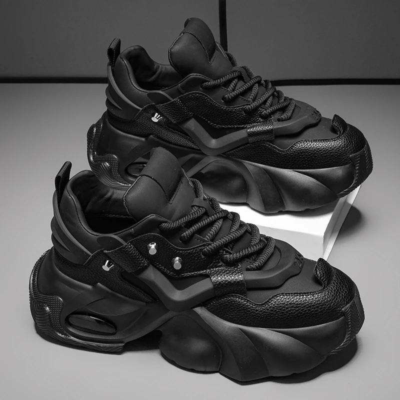 Thick Sole Outdoor Breathable Anti Slip Sports Shoes 2025 Autumn New Mens Casual Shoes Fashion Mesh Comfortable Outsole Footwear