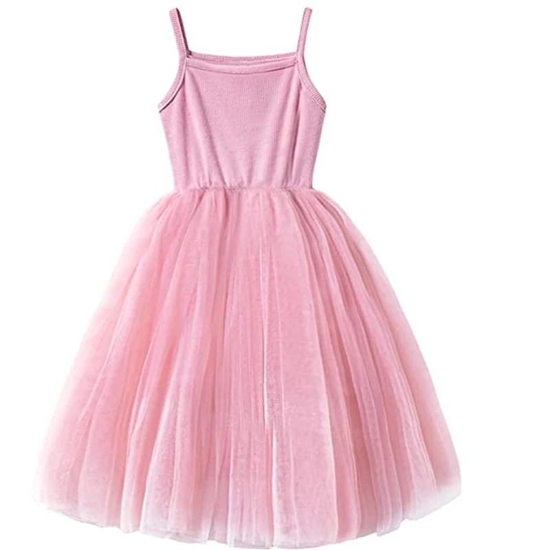 Toddler Girls Princess Dress Baby Children Tulle Sleeveless Sling Dresses New Summer Kid Birthday Party Sweet Casual Vestidos