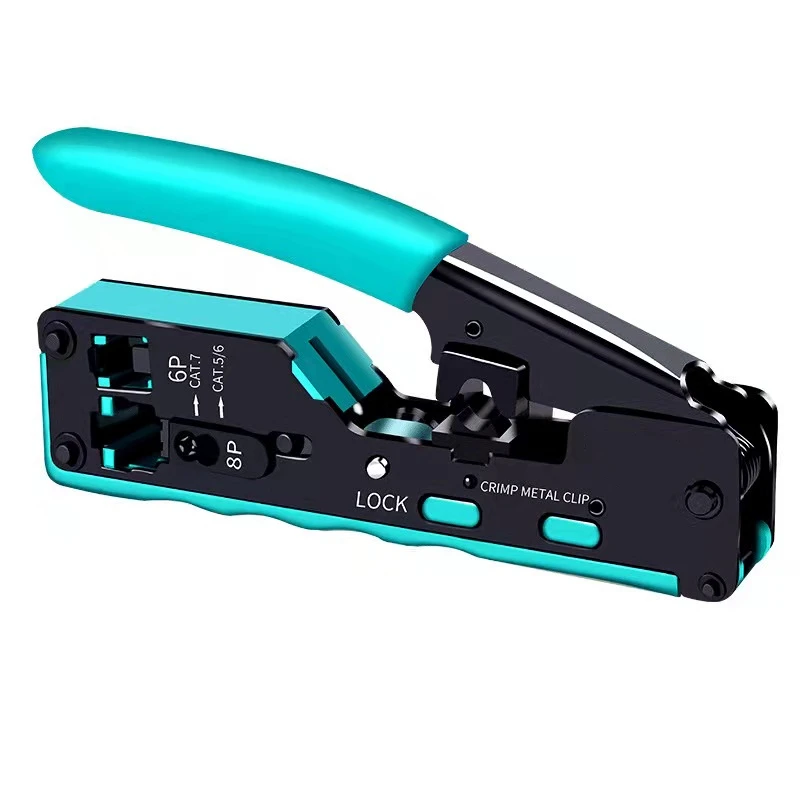 HTOC CAT7 Crimping Tool Suit With Wire Stripper For Cat7 Cat6A Cat6 Cat5  Cutter Crimper All-in-one Multi-Tool