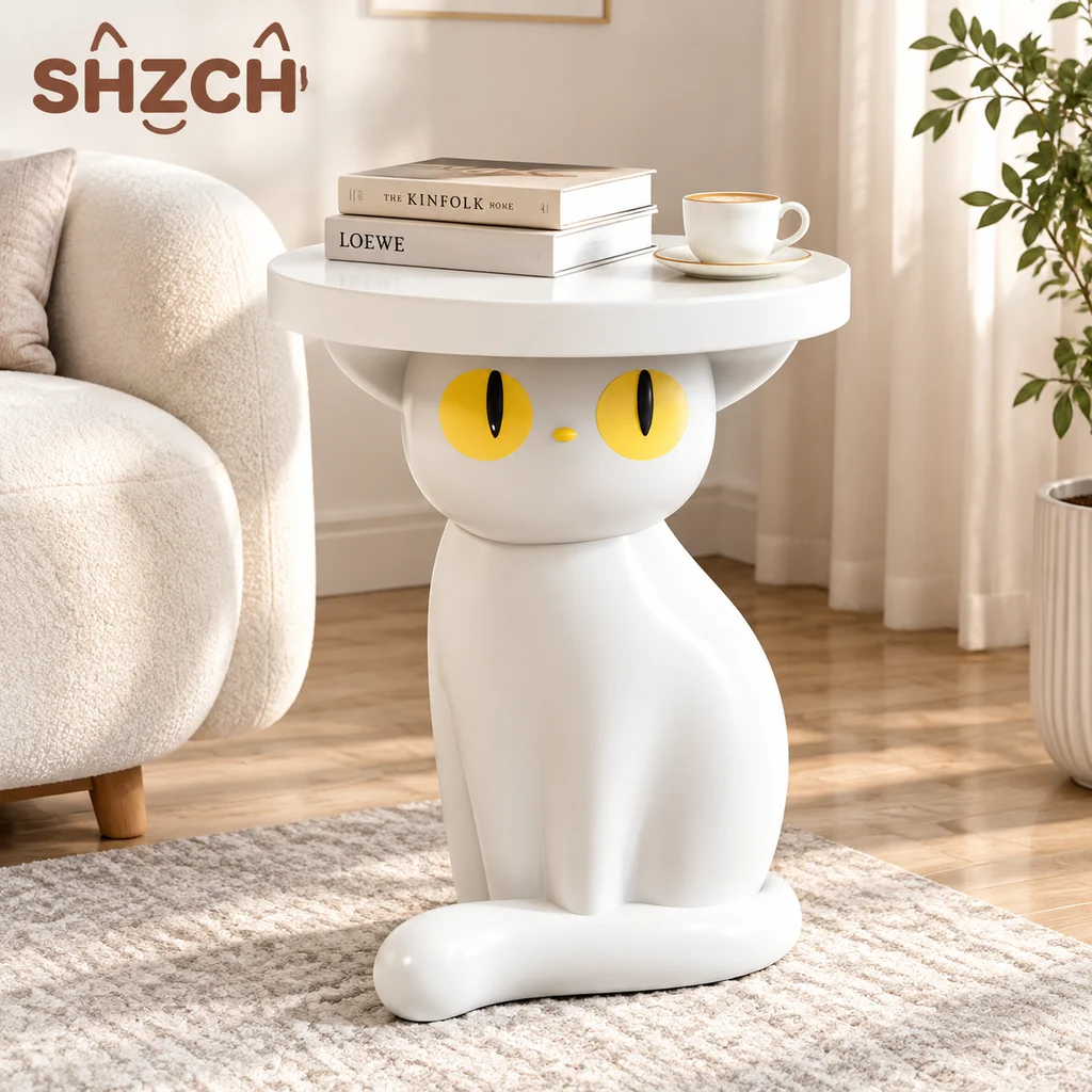 Living Room Black Cat Table Decoration Floor Display Piece Home Living Room TV Cabinet Side Table Entrance Bed Headboard Shelf