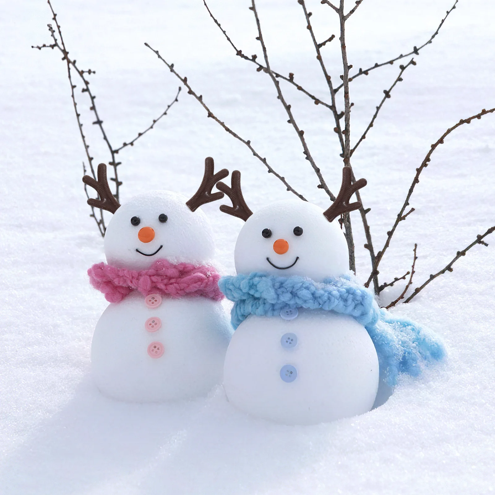 100 pezzi di plastica pupazzo di neve ramo a mano corna artigianali decorazioni natalizie accessori fai da te decorazione della casa del festival gioioso